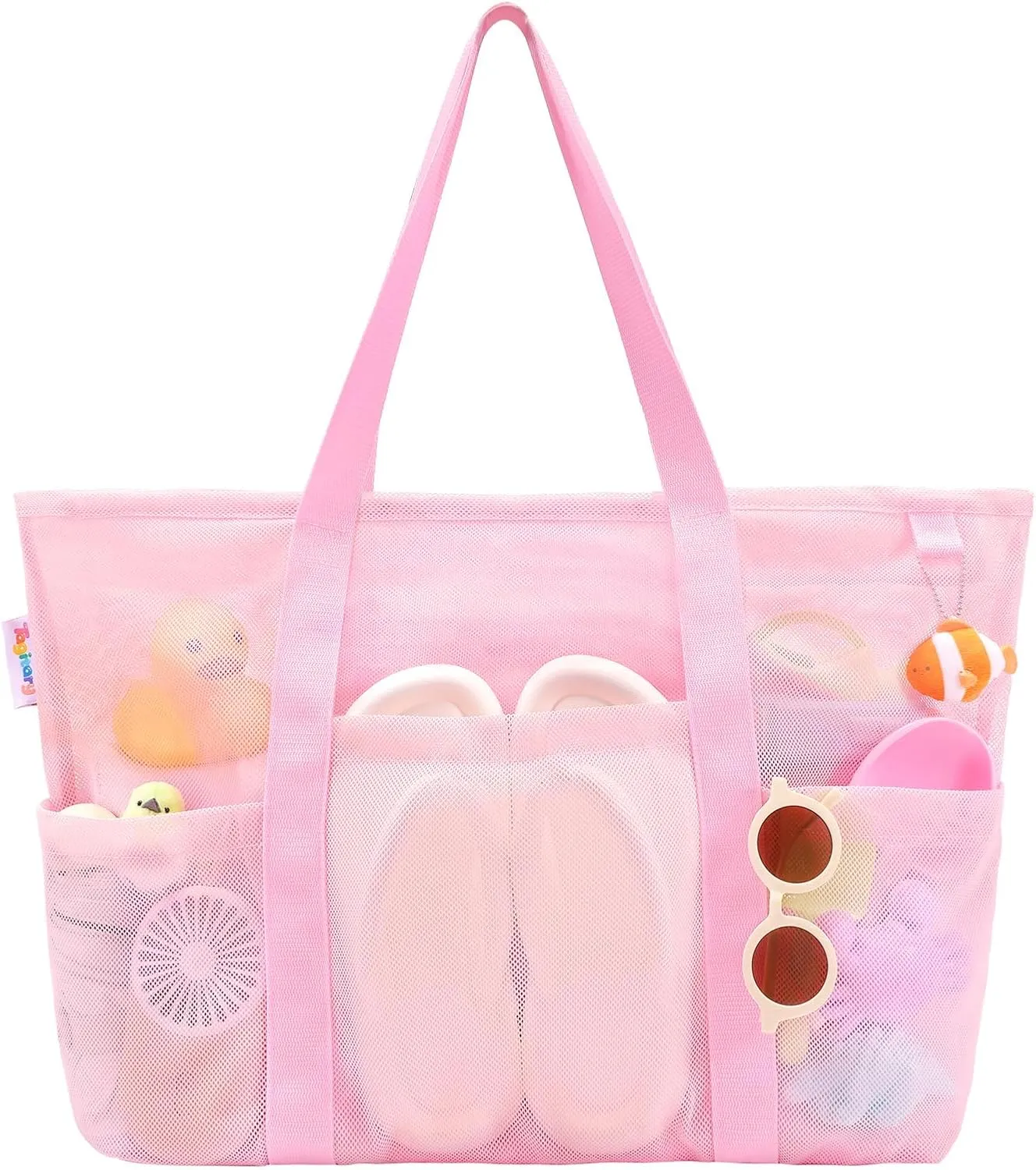 Bag with Zipper Large Beach Tote Waterproof Sandproof with 8 Pockets for Toys Pool Bag Beach perpendicular series bet wan Accessories Tagitary Mesh Beach 