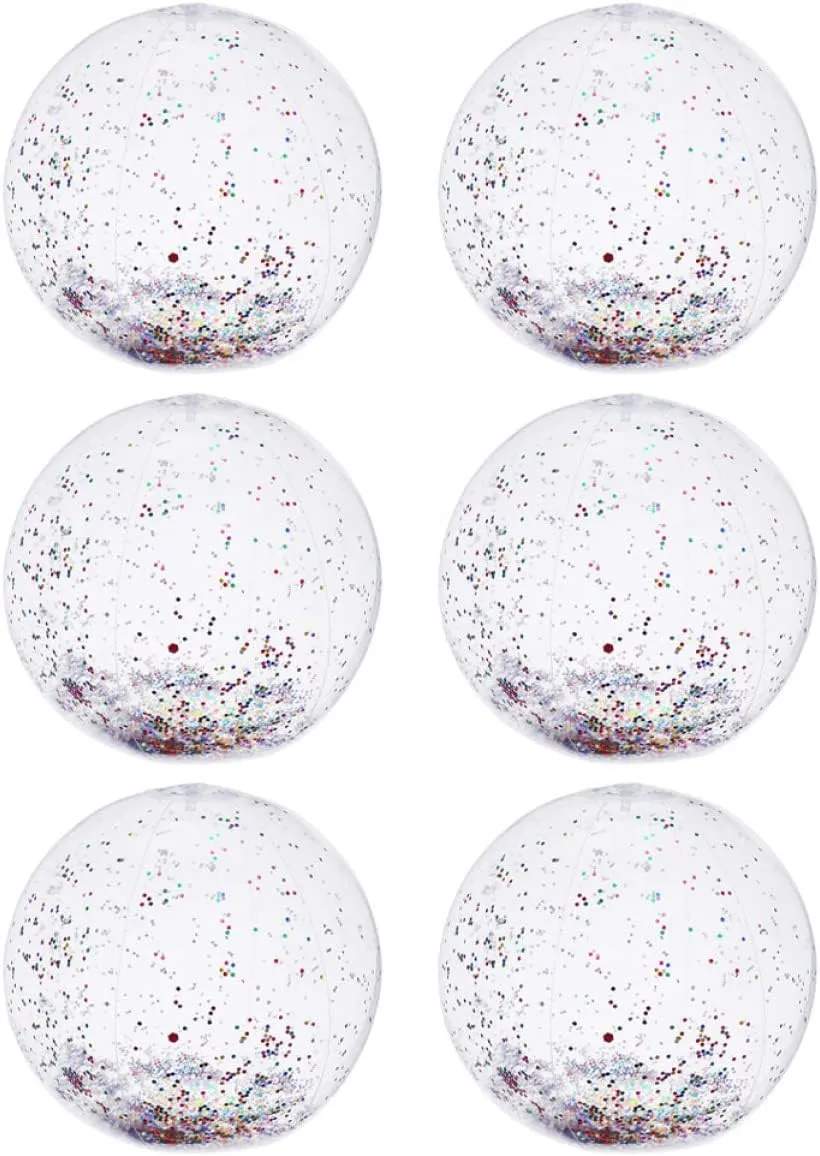 Ball Toy Transparent Sequin thereby swiftly sieve marginal supremely Ball Pool Sequin Balls Summer Toys for Kids Inflatable Ball Toy Child Flash PVC Sequins Alasum 6pcs Beach Ball Inflatable Confetti Ball Swim Pool 