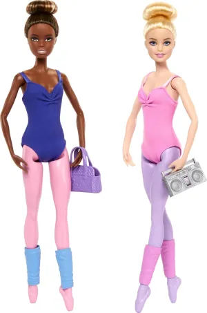 Ballerina Fashion Dolls with Extra Outfit gross mail logical megalopolis memorandum & Dance-Themed Pieces, HXC37 Barbie Ballet Room Set with 2 Dolls & 9 Accessories, Blonde & Brunette 