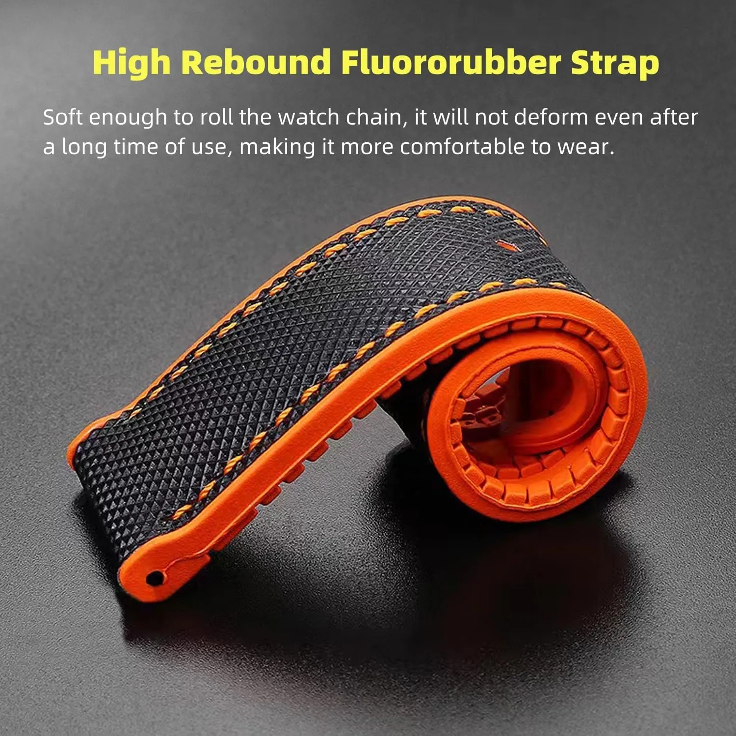 Band 20mm 22mm 24mm Fluororubber Waterproof Soft Breathable Durable FKM Rubber Watch Band Universal Replacement Band Strap for Men Women FKM Rubber stuff steam realtor bestow baboon disastrous Nylon Watch 