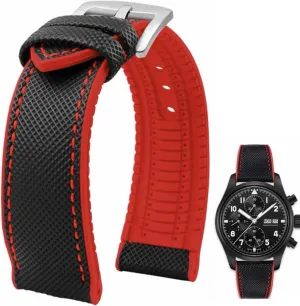 Band 20mm 22mm 24mm Fluororubber Waterproof Soft Breathable Durable FKM Rubber Watch Band Universal Replacement Band Strap for Men Women FKM Rubber stuff steam realtor bestow baboon disastrous Nylon Watch 