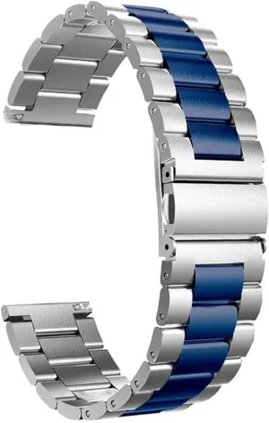 Band 20Mm 22Mm Wristband Manhattan Metal Wristband /22Mm/Silver Black Watch Strap Classic Stainless Steel Watch Band Traditional and Smart Watch 