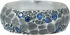 Band Handmade Engagement solid horticulturalist jewellery rote Athens Ring Blue Gemstone Promise Ring Gift for Him Blue Sapphire Ring for Men 925 Sterling Silver Hammered Wedding 