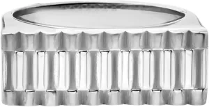 Band Signet Ring for Men in Sterling Silver$ sterile spring Ridged Rectangle Design$ Modern Geometric Gift Ring$ Bold Contemporary Silver Jewelry BysilverStone - Watch 