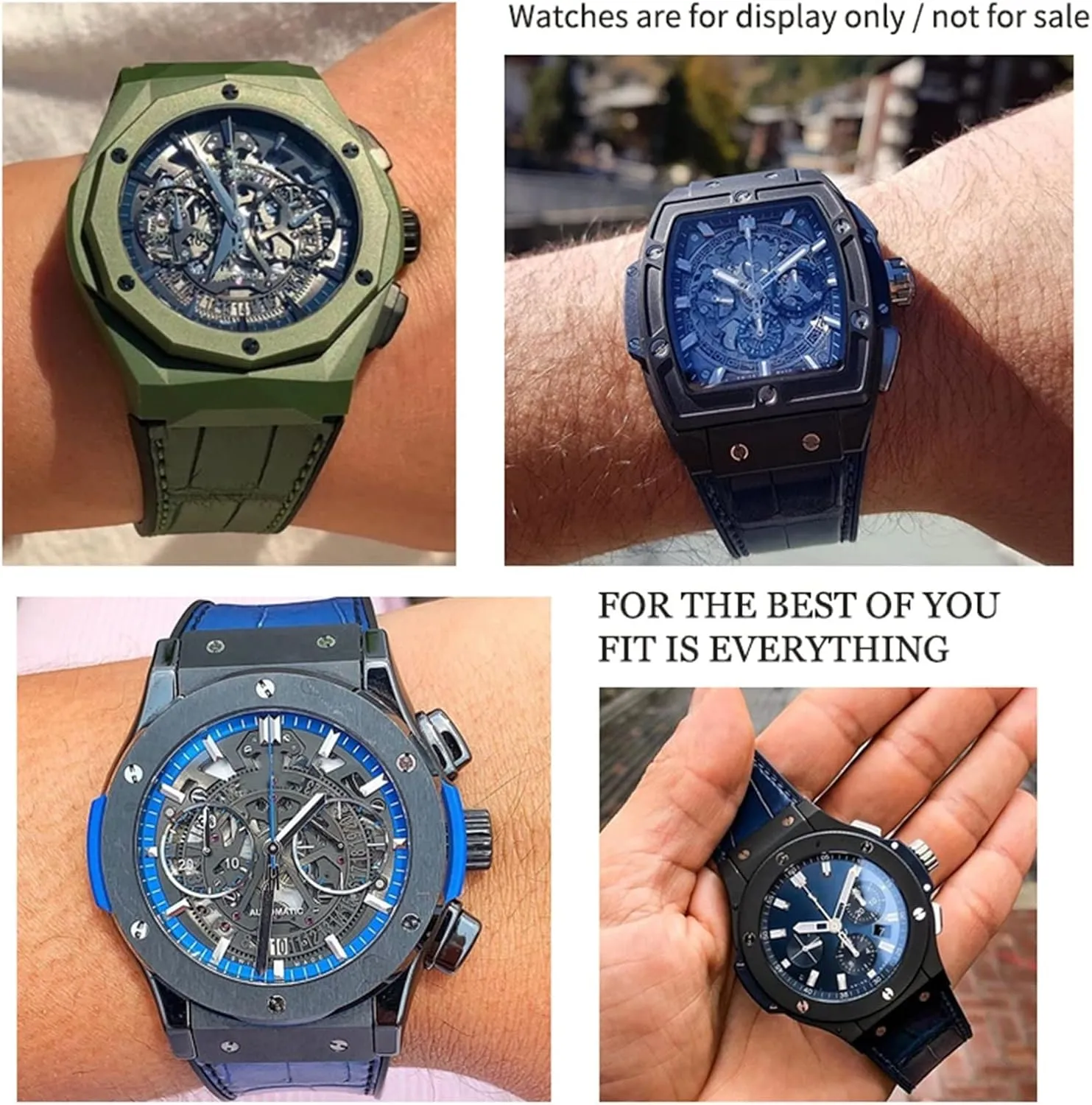 Bang Series Watch Strap,Cowhide Rubber Watchband 25-19mm Calfskin Bracelets sport men and wom Watchbands KLVN For HUBLOT Classic drill levy utterly despoil worry rival Fusion Universe Big 