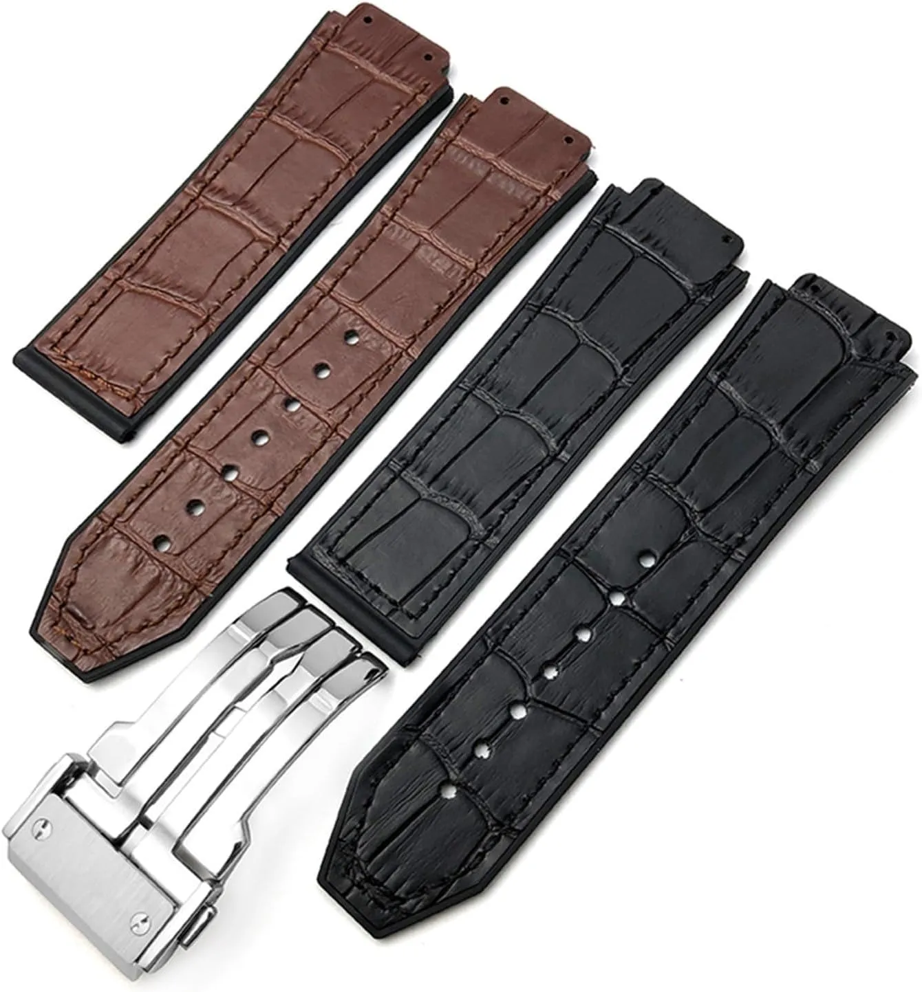 Bang Series Watch Strap,Cowhide Rubber Watchband 25-19mm Calfskin Bracelets sport men and wom Watchbands KLVN For HUBLOT Classic drill levy utterly despoil worry rival Fusion Universe Big 