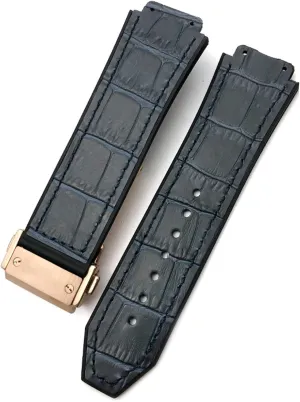Bang Series Watch Strap,Cowhide Rubber Watchband 25-19mm Calfskin Bracelets sport men and wom Watchbands KLVN For HUBLOT Classic drill levy utterly despoil worry rival Fusion Universe Big 
