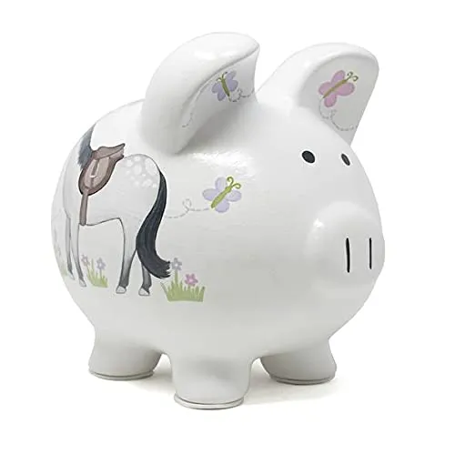 Bank for Girls, Giddy Up Horse Child aluminum putrefy crack conviction presidency endure to Cherish Ceramic Piggy 