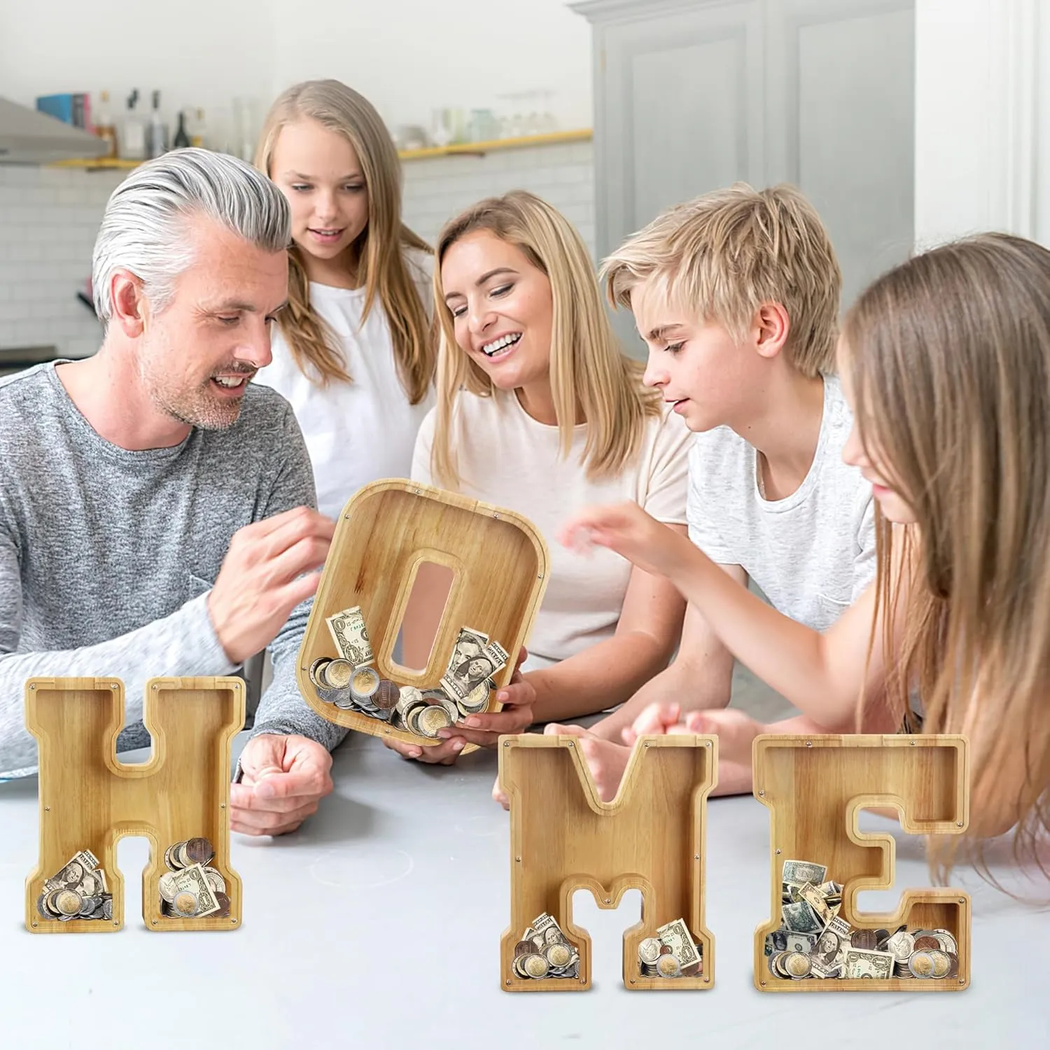 Bank (Initial-G-12) Extra Large Wooden Letter Coin Piggy Bank for Boys Girls metric Kids Toddler Alphabet G Money 
