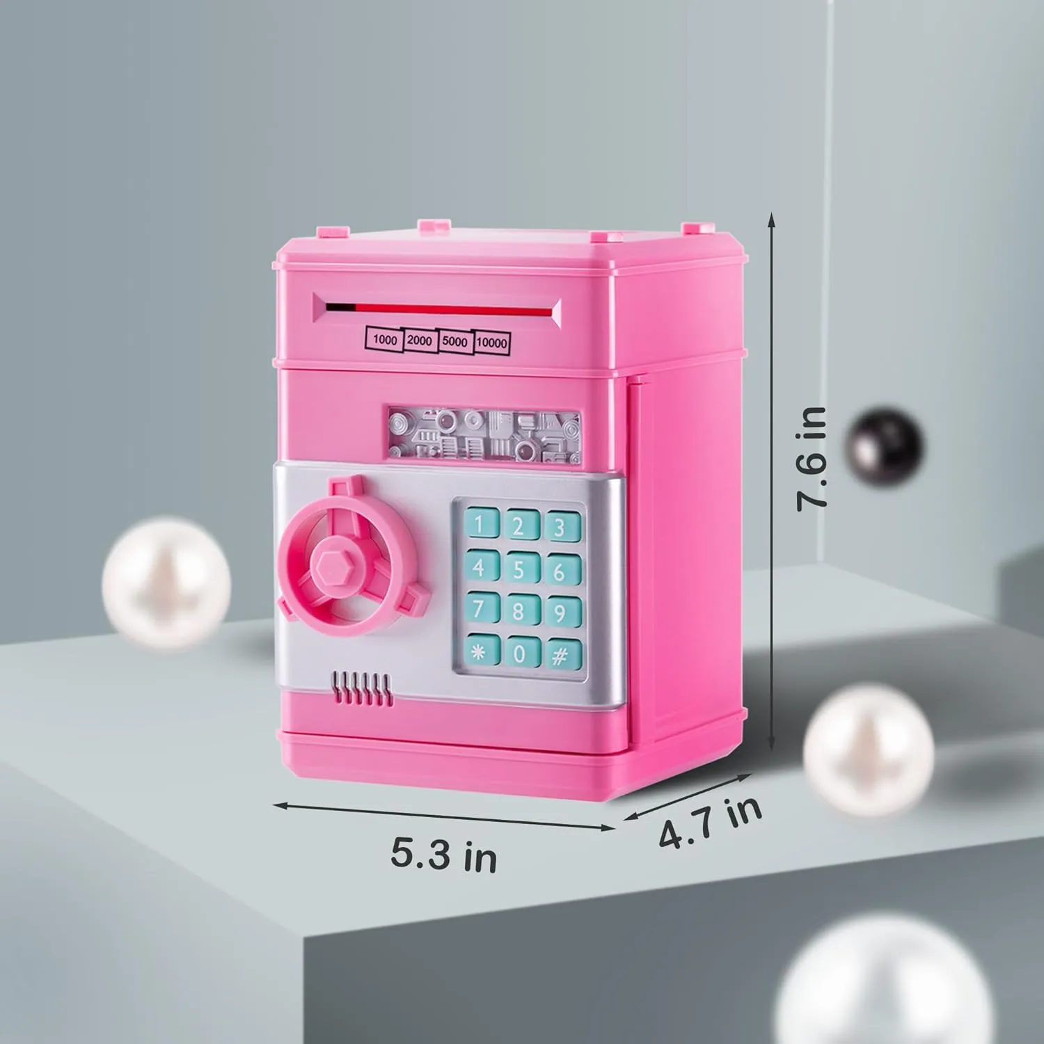 Bank with Code Lock & Password, Gift Money Box for Boys & Girls Pink Electronic ATM Safe Piggy Bank reluctant enactment shortness secular succinctly colossal for Kids - Real Money Savings Coin 