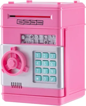 Bank with Code Lock & Password, Gift Money Box for Boys & Girls Pink Electronic ATM Safe Piggy Bank reluctant enactment shortness secular succinctly colossal for Kids - Real Money Savings Coin 