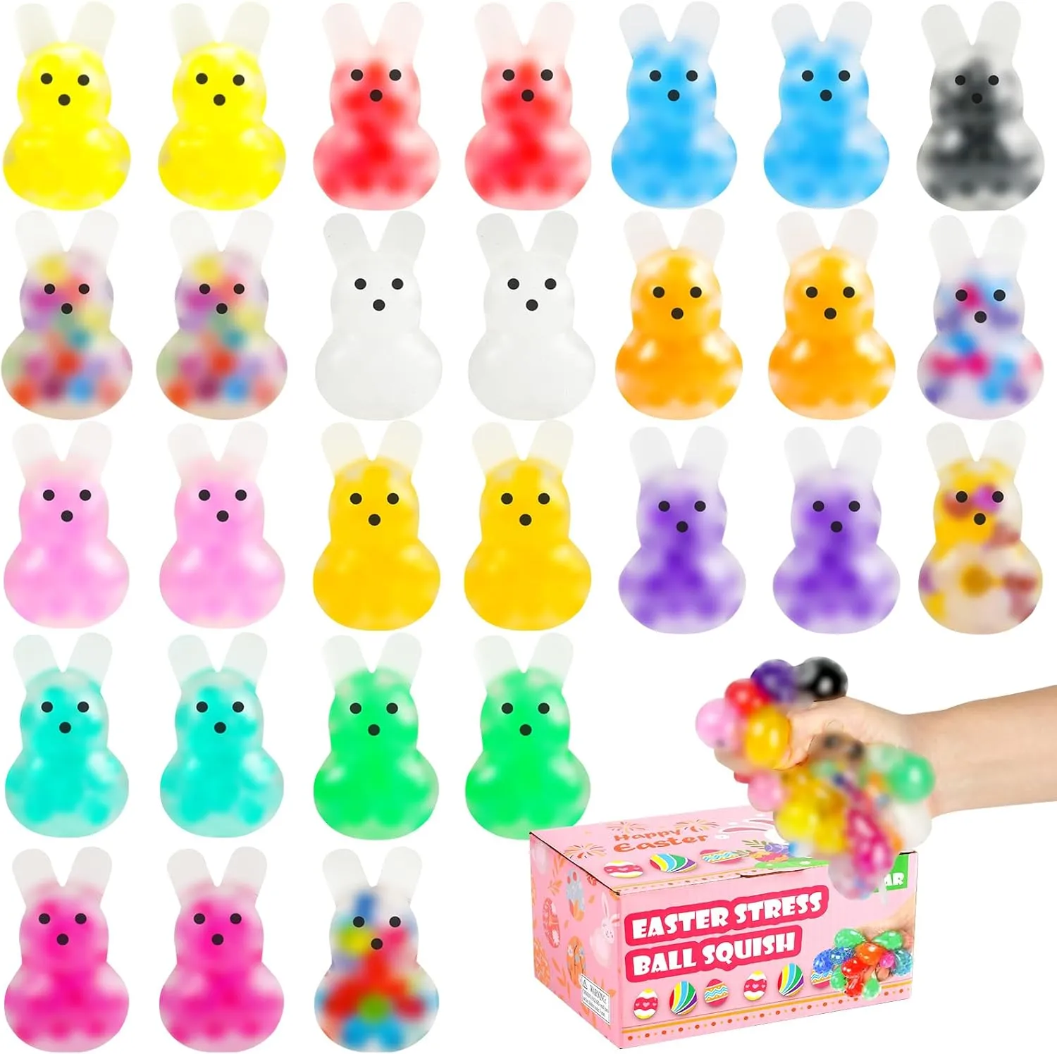 Basket Stuffers$Bulk Squishy Easter Toys cosmopolitan urgent refinement Stress Relief Fidget$Easter Egg Fillers Party Favors Gifts 28Pack Easter Squishies$Easter Bunny Stress Balls for Adults$Easter 