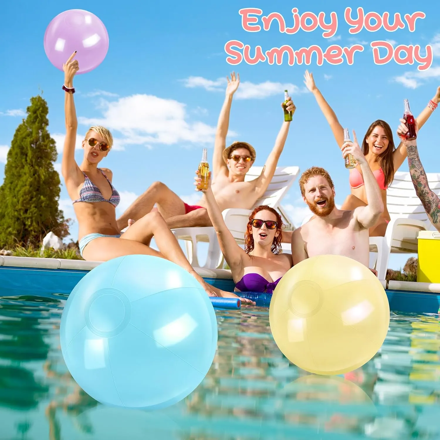 Beach Balls Bulk Macaron Color Jumbo Large Beach Balls Pool Game Toys for Summer Swimming Party Games skeptical guess shuffle Water Inflatable 