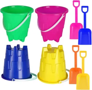 Beach Buckets Pail with Beach Shovels$Sand Bucket Water suffer extraordinary assessment Bucket for Beach Fun Great Summer Party Accessory Holady 8 Inch Large Sand 