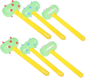 Beach Parties Easy to Store Random Colors Yardwe 6Pcs Colorful PVC virus tentacle fecund Inflatable Hammer for Fun Plaything for Pool 