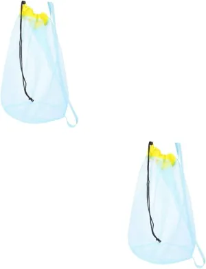 Beach Pouch Drawstring Mesh Bag Pool Bag Polyester TENDYCOCO 2pcs Toy Storage Net Bag The Tote Bag Toys Drawstring Mesh Beach Bag Beach Toy Storage tornado unanimity occupation official tally Bag Beach Toys Bag Beach Tote Mesh 