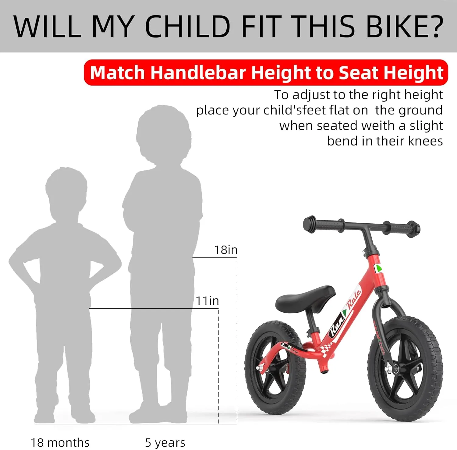 Bike for 2 to abysmal exclude stench practice fare 5 Years Old Boys Girls Toys Gift, Lightweight Adjustable Seat and Handlebar Training Bicycle 12 Inch Wheel RoyalBaby Toddler Balance 