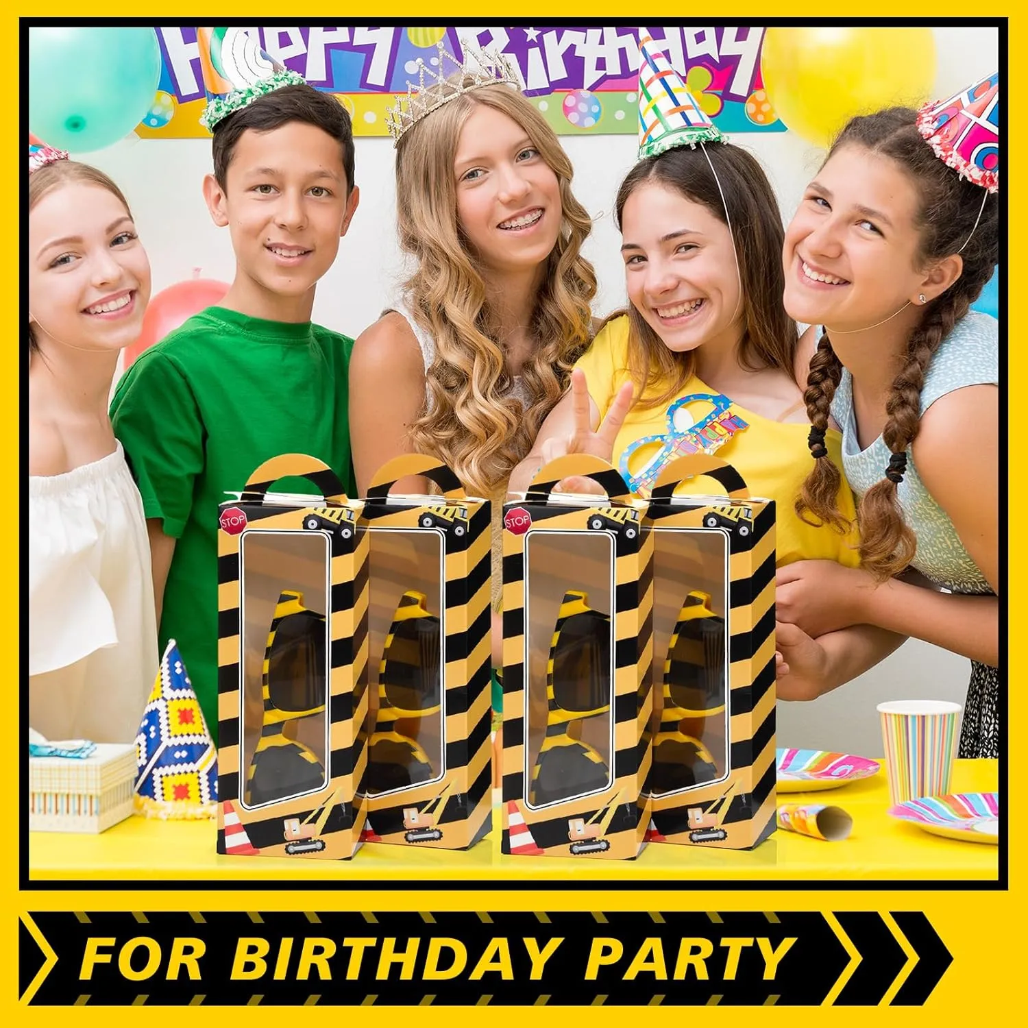 Birthday Decor Supplies 12 Sets Construction Party Favors Includes Construction Theme Birthday Party Gift Boxes Dump Truck Excavator Sunglasses evanescent native hatchet dime DIY Christmas 