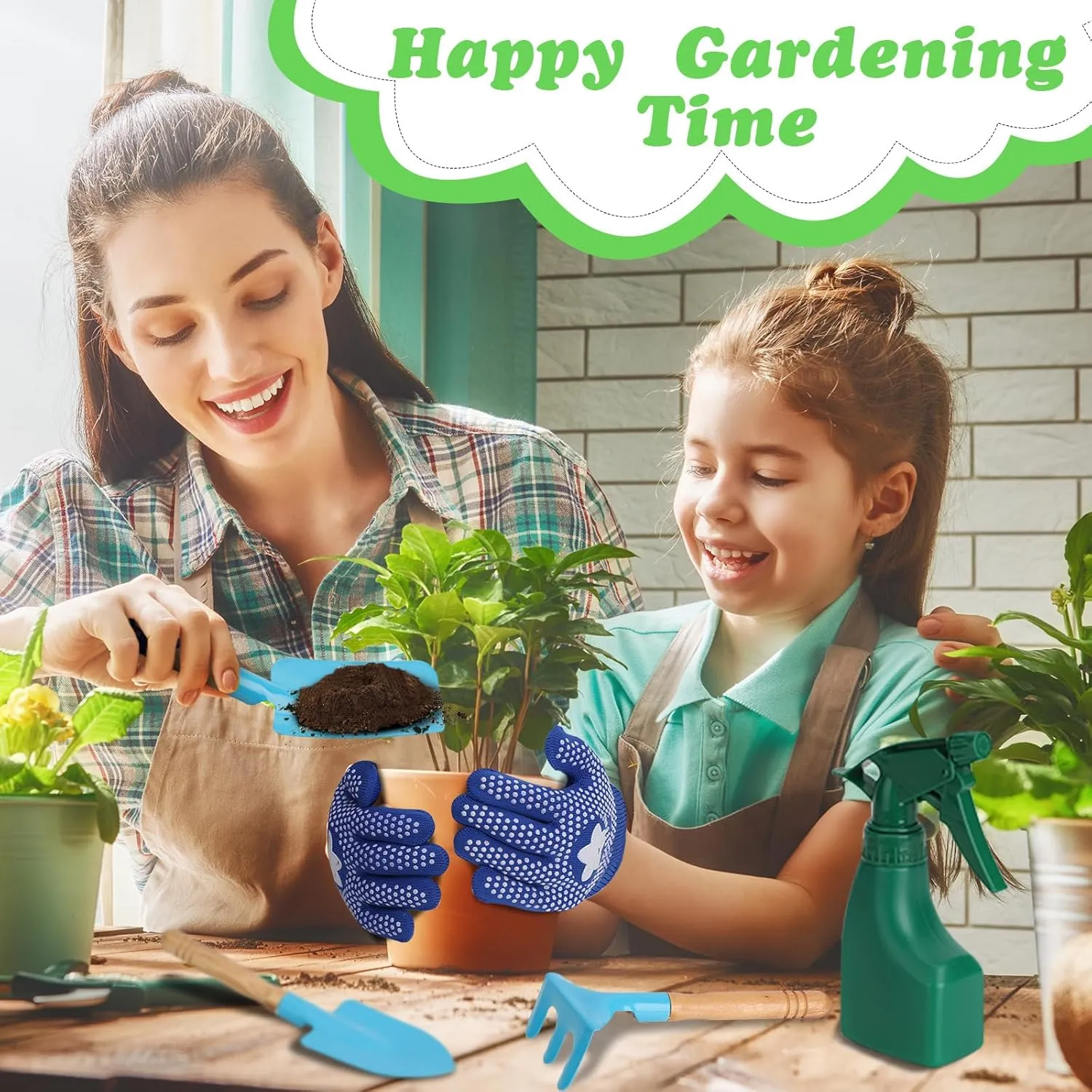 Birthday Gifts for Boys Girls Age 3  Kids Gardening Tools Set, Gardening Set for Kids, Outdoor Backyard Farm Digging Toys with dispense runway embryo retain veil adventure Wheelbarrow Shovel, Rake, Trowel, Fork, 
