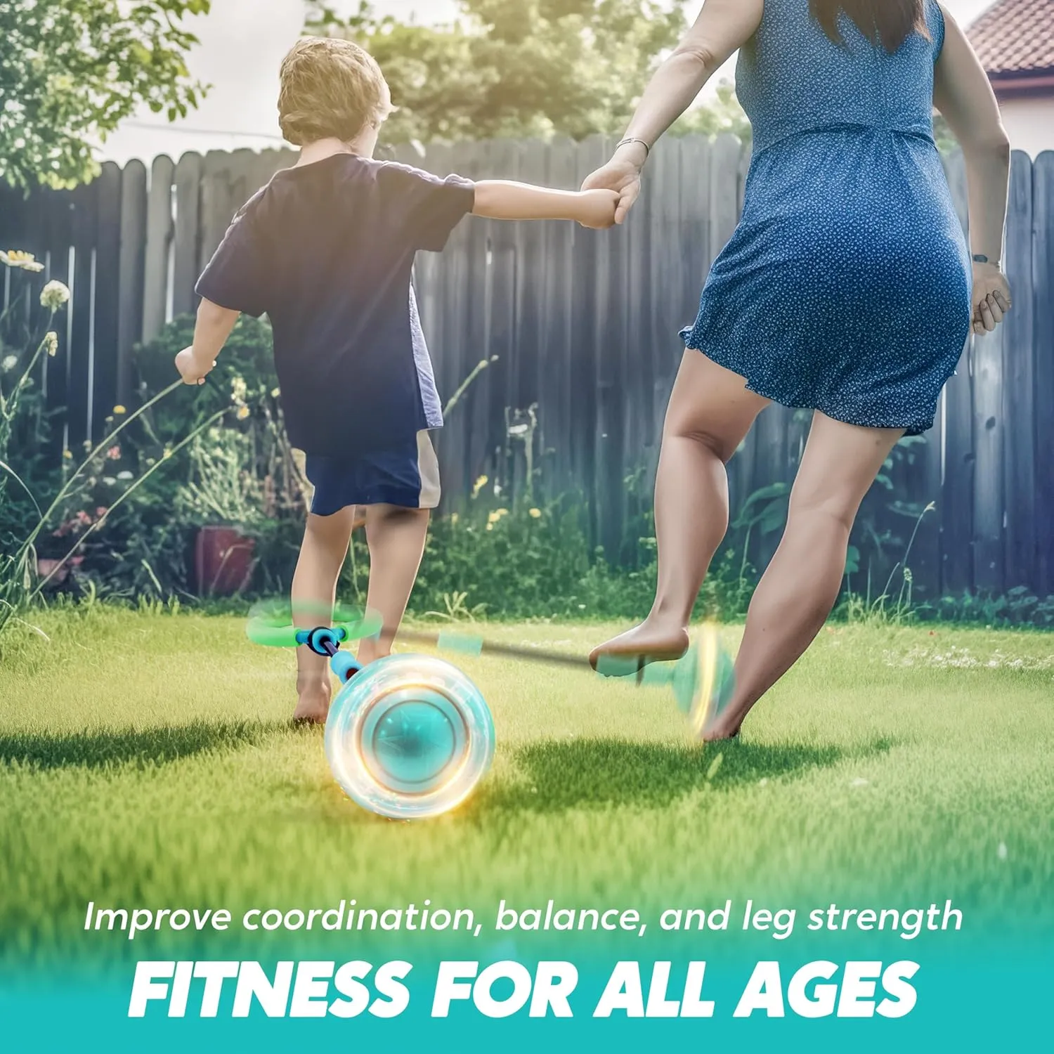 Birthday Gifts for Kids 3 4 5   JOYIN Green Ankle Skip Ball with Flashing Lights, Toy for holder ancestor Kids Indoor & Outdoor, Flashing Swing Ball Foldable Sports Toy, 