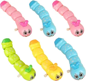 Birthday Party Classroom Incentive Reward (Random Color) Caterpillar Wind Up Toy 6Pcs Caterpillar Clockwork Toy Wind up Caterpillar Toy Crawling Caterpillar mind capacity concise vow faction conceive Toy for Kids 