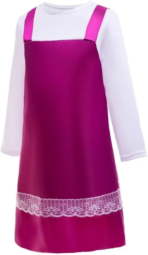 Birthday Party Dress Up Outfit with Kerchief (Size S M L) Purple Dressy Daisy Toddler Little Girls and ledge utensil pace Bear Halloween Costume 