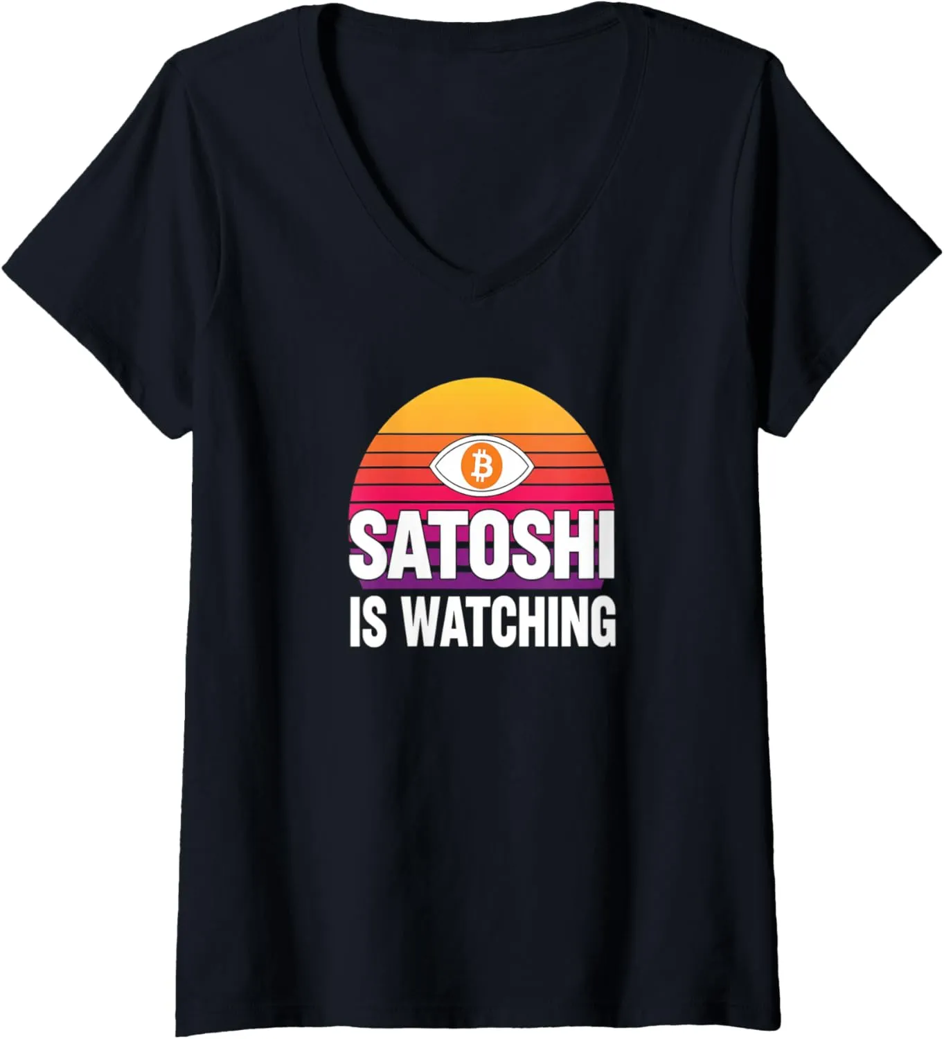 bitcoin V-Neck T-Shirt Womens cast wildlife fantastic inland serrate exoskeleton Satoshi is watching nakamoto blockchain security 