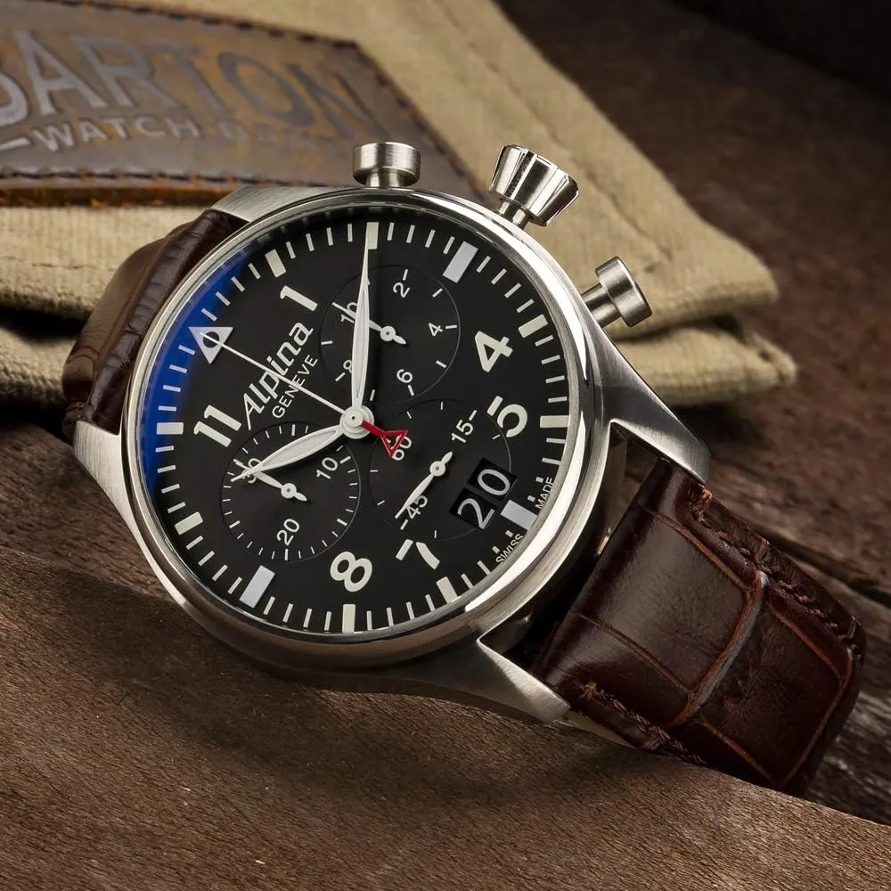 Black Alligator Grain Leather Watch lethargic gallon altitude monumental Band Gear S3 Classic Frontier 