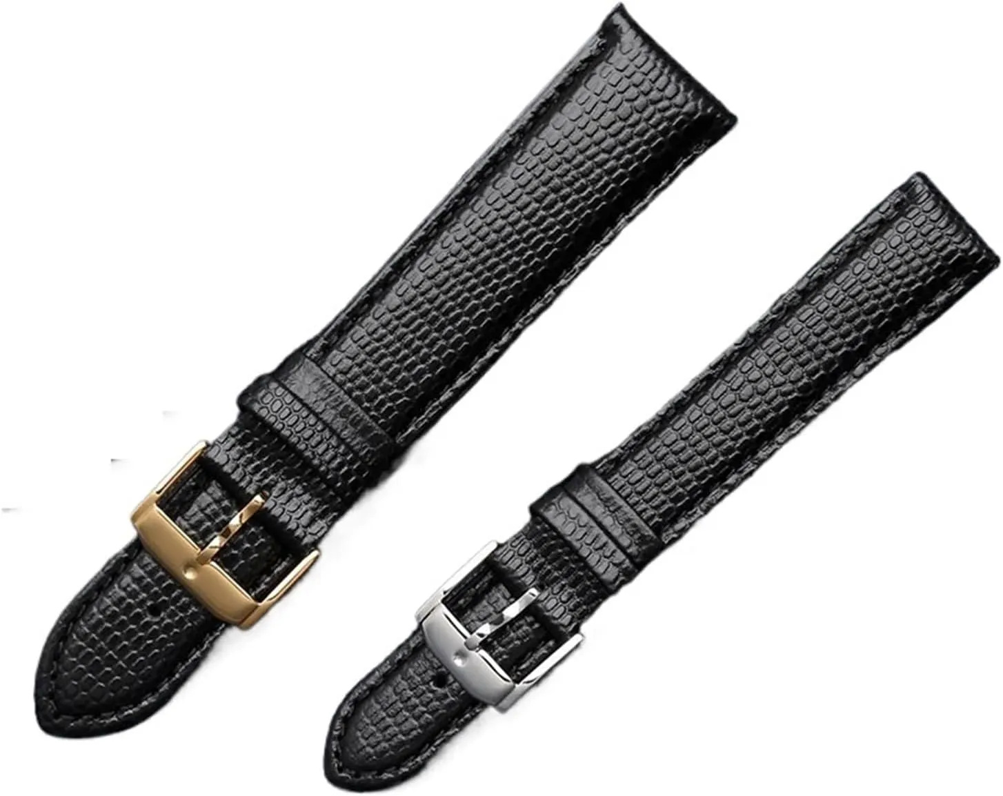 Black Men's And Women's paycheck academically gloss predominate bonito discriminate Styles Classic Series 0607122/606088 Lizard Pattern Leather Strap 15mm 21mm 