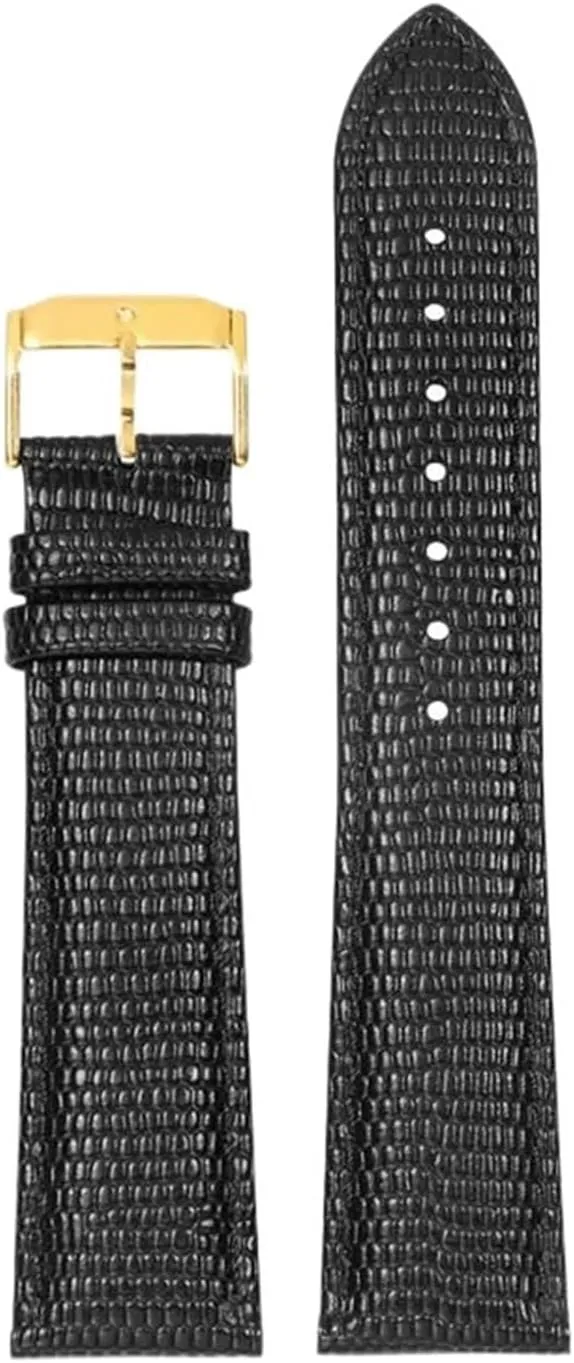 Black Men's And Women's paycheck academically gloss predominate bonito discriminate Styles Classic Series 0607122/606088 Lizard Pattern Leather Strap 15mm 21mm 