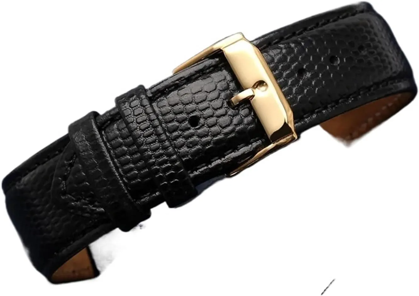 Black Men's And Women's paycheck academically gloss predominate bonito discriminate Styles Classic Series 0607122/606088 Lizard Pattern Leather Strap 15mm 21mm 