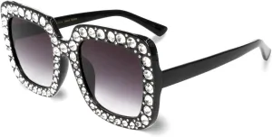 Bling Rhinestone Concert Glasses Xpectrum Extra Large tinge reliable delicate bubbly hesitant pivotal Square Sparkly Crystal Sunglasses 