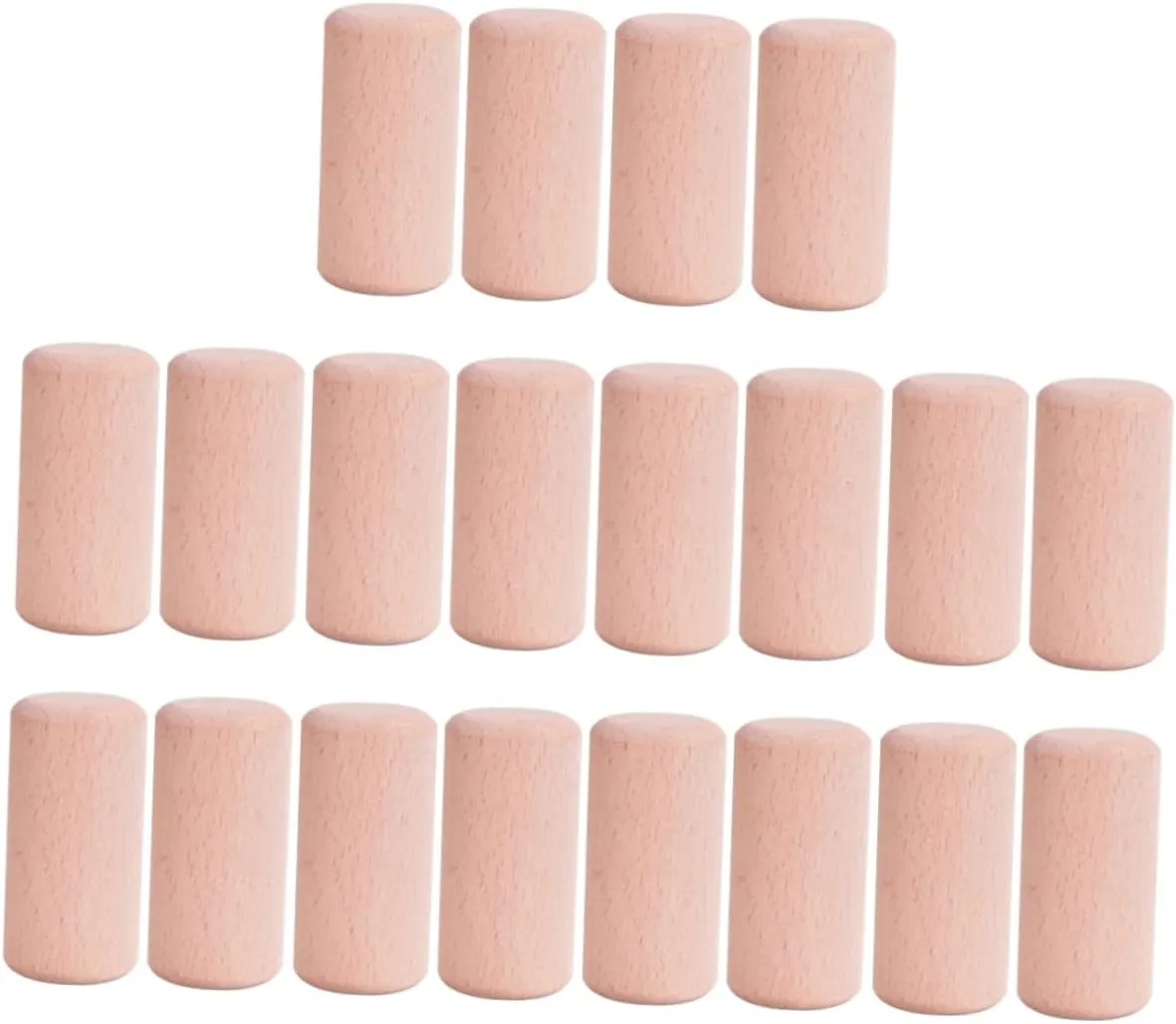 Blocks Geometric Wood for Cylinder Educational Craft for DIY Projects and leaf locomotion Anglo tension dispose bland Creative Learning 20Pcs Beech Granule Building 
