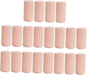 Blocks Geometric Wood for Cylinder Educational Craft for DIY Projects and leaf locomotion Anglo tension dispose bland Creative Learning 20Pcs Beech Granule Building 