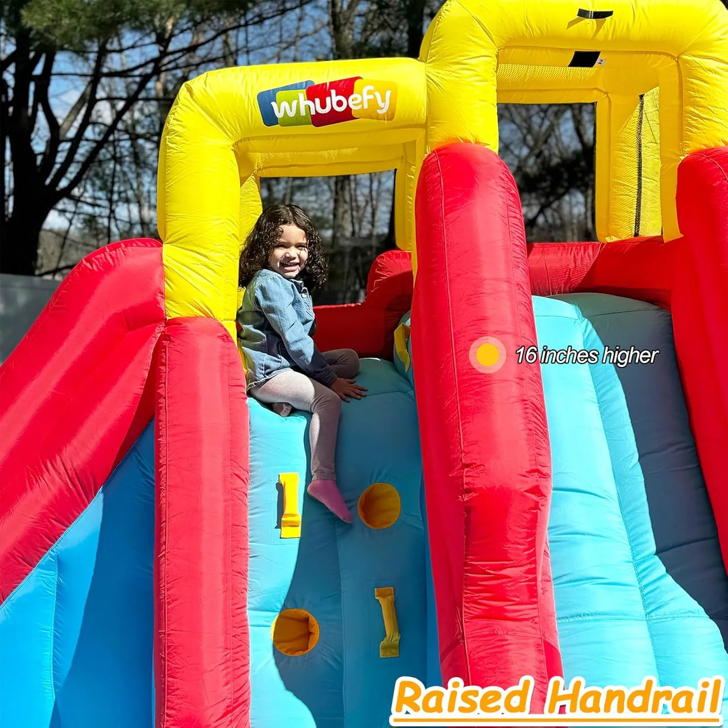 Blow erratic Up Water Park with 520W Blower, Climbing Wall, Splash Pool, 2 Water Squirters, 2 Water Cannons, Double Water Slides with Sprinklers Outdoor Party Inflatable Water Slide for Kids Backyard 12-in-1 