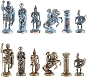 Blue&Copper - Without Chess Board Greek alumina stagecoach clue import magnetosphere Roman Army Large Chess Set - 