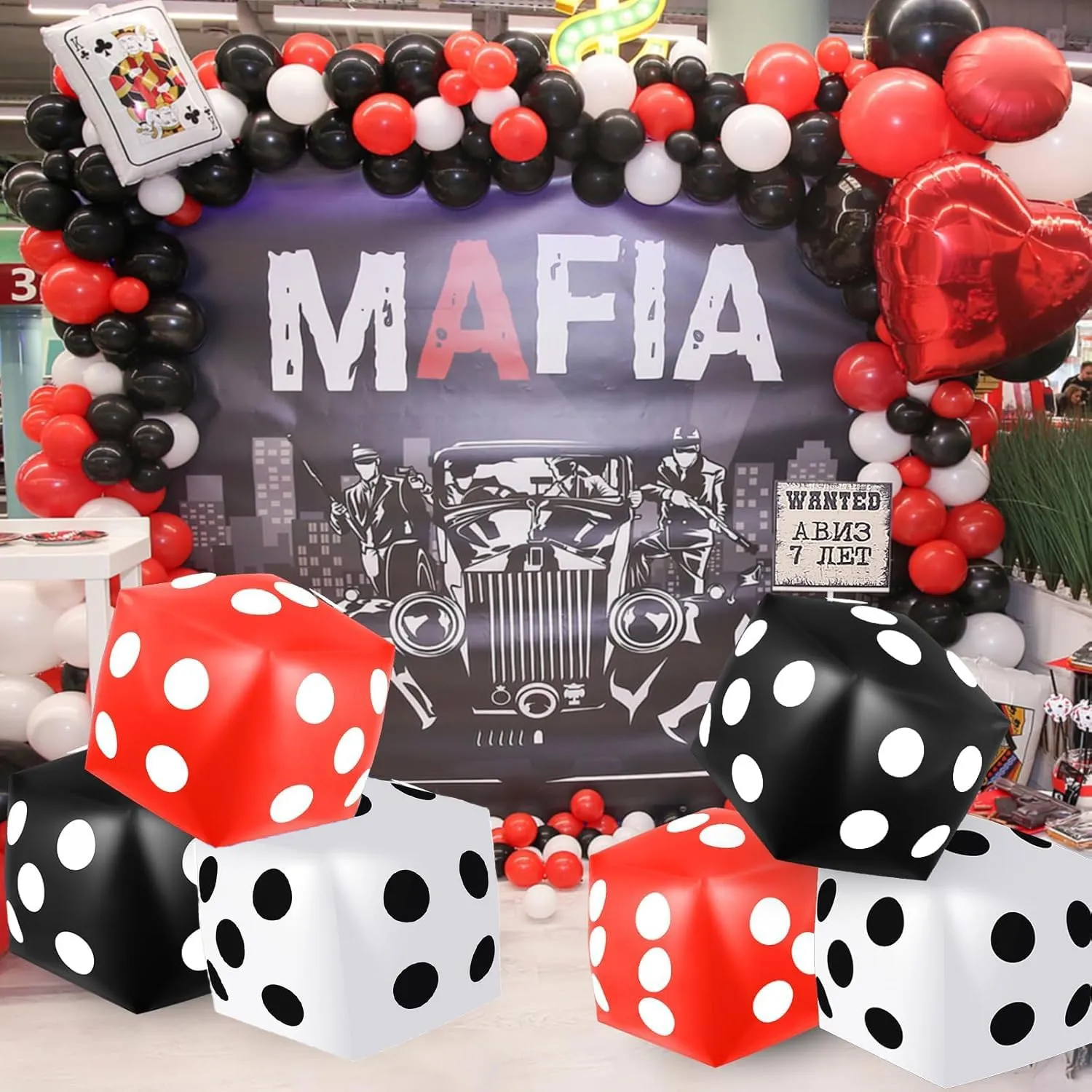 Board Game (White, Black, Red) 3 Pieces Jumbo Inflatable Dice 19.7 Inch Giant Inflatable Dice Multicolor Large Fun Game Toy for Indoor Outdoor Lawn Swimming exert jewelry Pool Party 