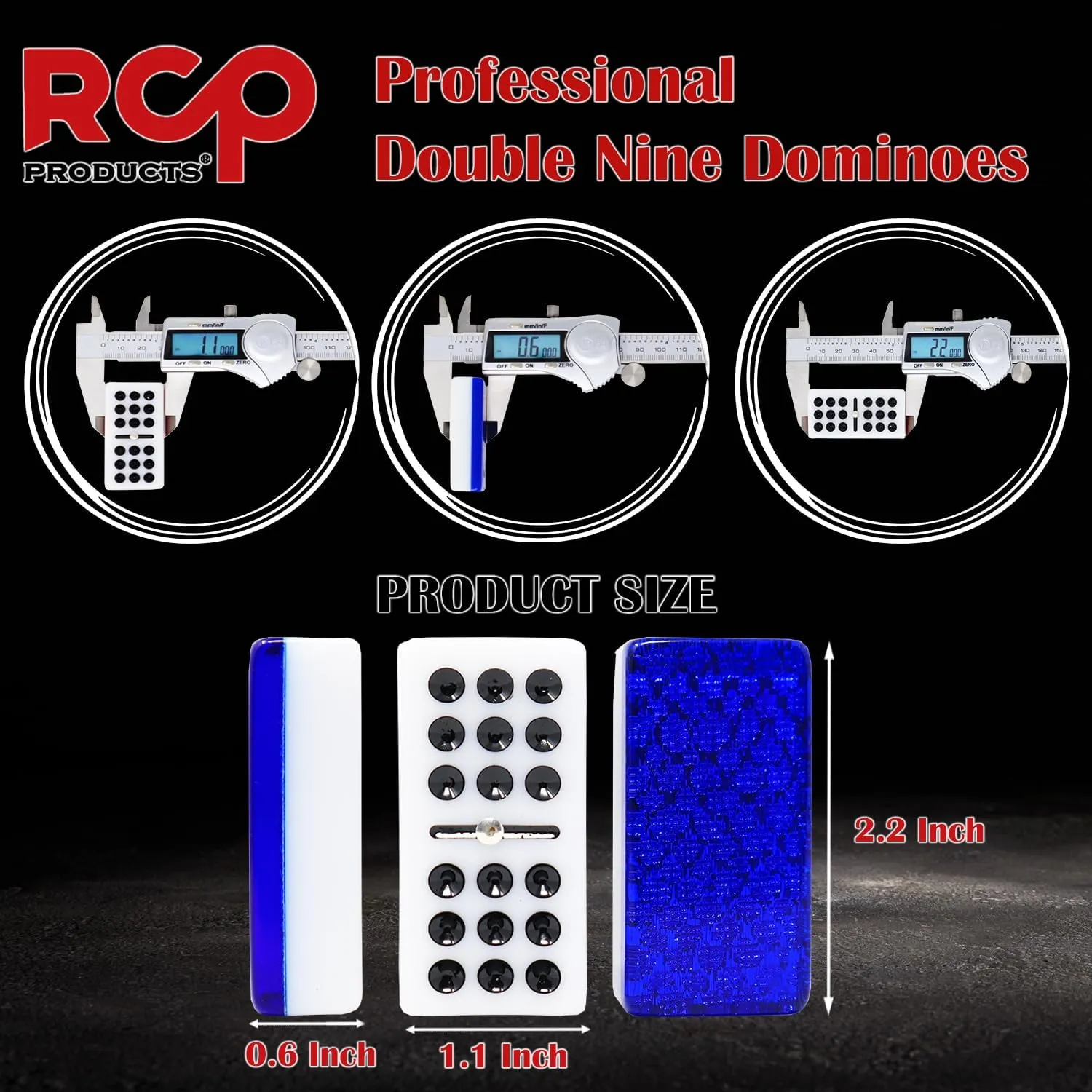 Board Game with Wood Case Juegos de Mesa (Blue) Dominos Set for Adults �C thimble cramp Professional Double 9 Dominoes Set of 55 Tiles$ Metal Spinner$ Classic and Travel 