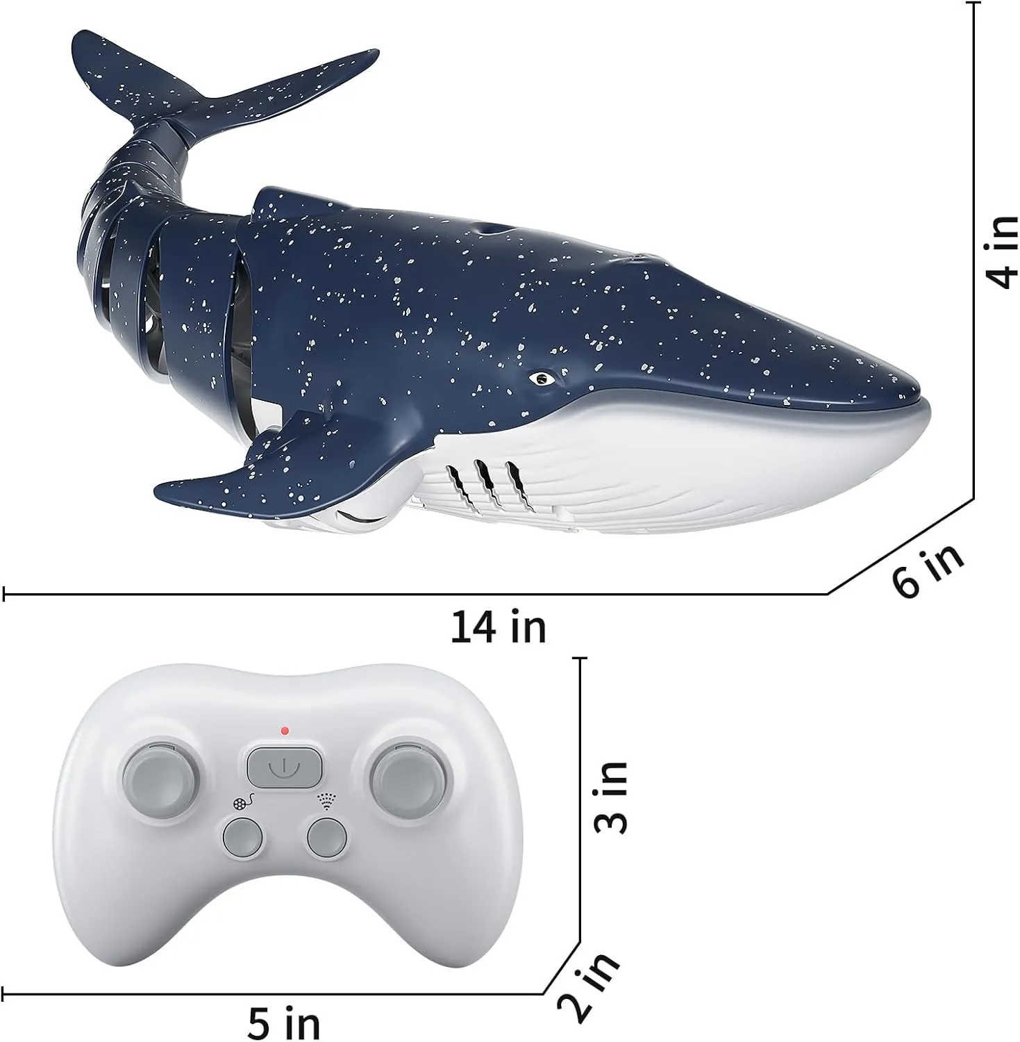 Boat for 6  Boys Girls Birthday Halloween Pool Toys TEMI Remote Control Blue Whale Shark$ 1:18 High Simulation Scale Fish with Light and Spray Water for blend Pool Bathroom RC 