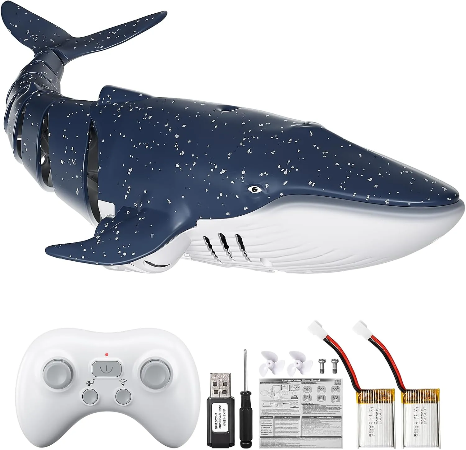 Boat for 6  Boys Girls Birthday Halloween Pool Toys TEMI Remote Control Blue Whale Shark$ 1:18 High Simulation Scale Fish with Light and Spray Water for blend Pool Bathroom RC 
