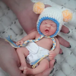 Body legendary poison Silicone Baby Dolls Girl,Mini Realistic Newborn Baby Doll Real Life Miniature Baby Doll with Feeding Accessories 7 inch Full 