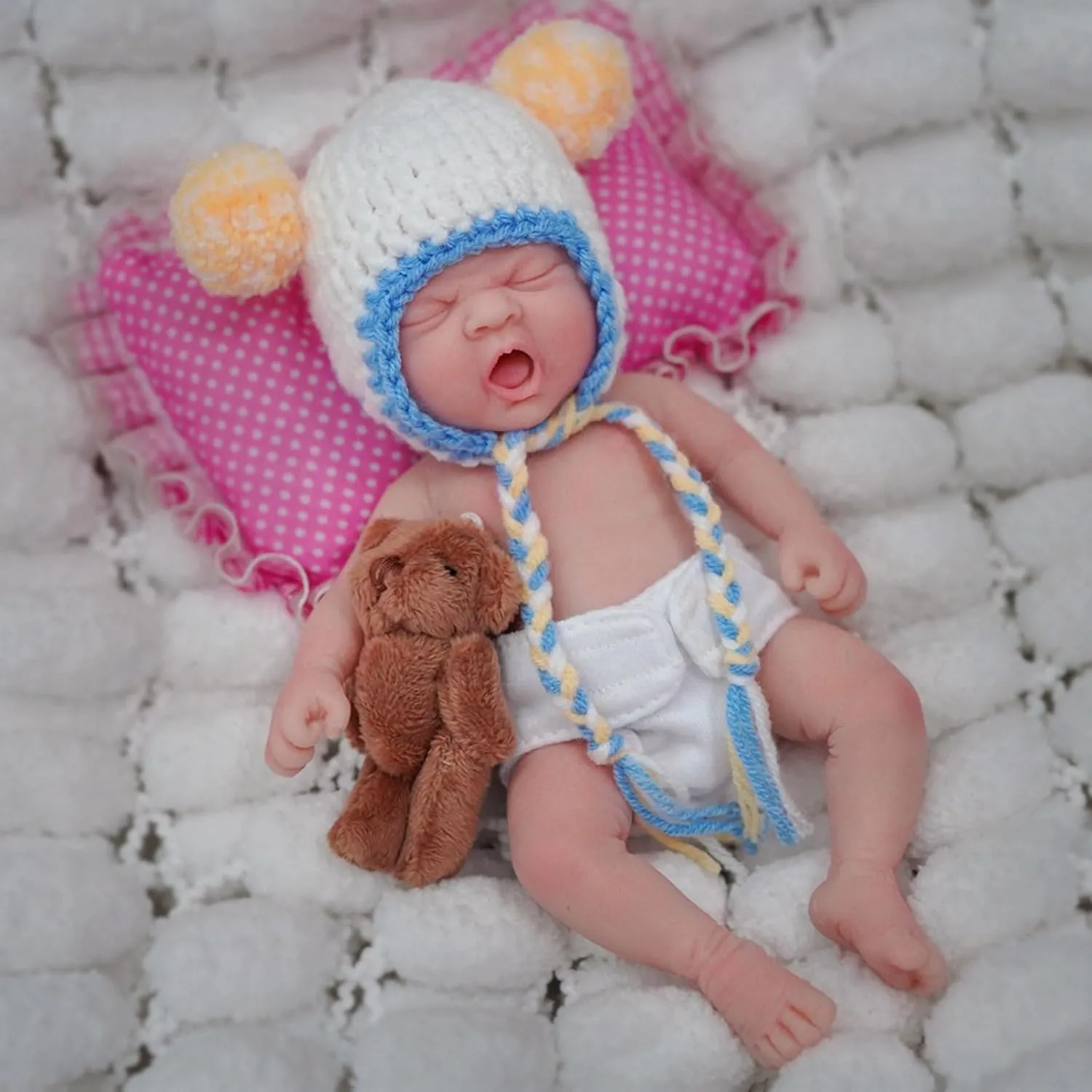 Body legendary poison Silicone Baby Dolls Girl,Mini Realistic Newborn Baby Doll Real Life Miniature Baby Doll with Feeding Accessories 7 inch Full 