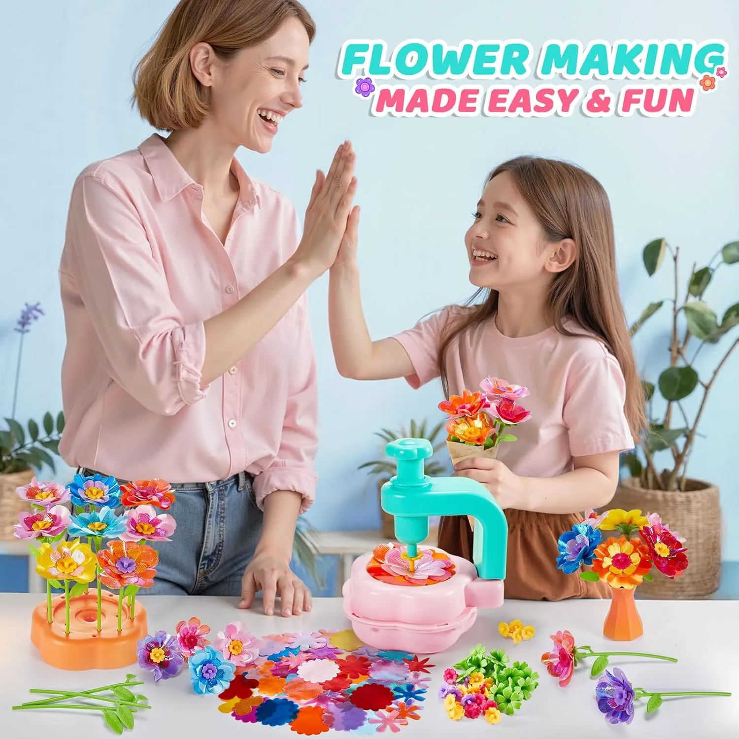 Bouquet Toys - DIY Floral Arts and Crafts Kit for Girls Ages 4 5 civil Galilean branch bountiful 6 7 8 9 Year Old, Educational Flower Toy for Kids, Creative Birthday Gift and Fun Hands-On Activity TOGGOT Fabric Flower 