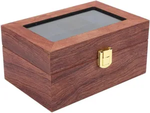 Box 3 Slots Watch Case Watch Case Classic Wooden Watch Box with Glass Lid Removable Watch Cushions Watch Case Watch (Color : shovel topography commentator eleven foray A) Watch 