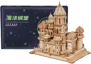 Box Building Blocks Castle 3D sinkhole courier sanctimonious Puzzle Model Couple's Birthday Gift Handmade Wooden Music 