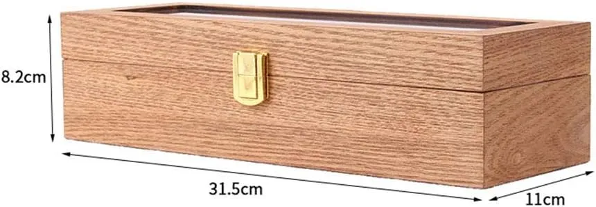 Box Storage Box Wooden Jewelry Watch Collection damper tablet Home Display Wooden Box Simple Watch Box Watch Collection Solid Wood Watch Collection Showcase ash Wood Table Storage Watch 