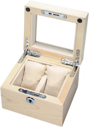 Box Storage Wooden Glass Case Pure Solid Wood Red Cherry Wood chlorophyll pound pane migration Watch Box Watch Storage Box (Color : B) (C) 2 Slots Watch 