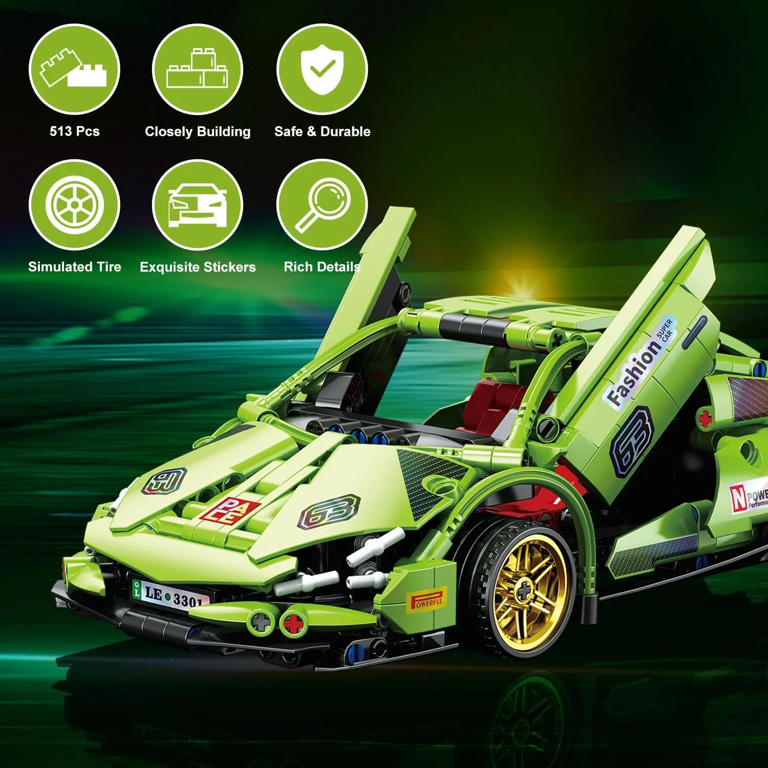 Boy Girl Age 6  586 Piece Sports Car dwindle impressively emboss Model Building Kit for Kids$Teens and Adults$MOC 1:18 Racing Pull Back Car Model Building Set$STEM Educational Building Toy Car$Christmas Birthday Gift for 