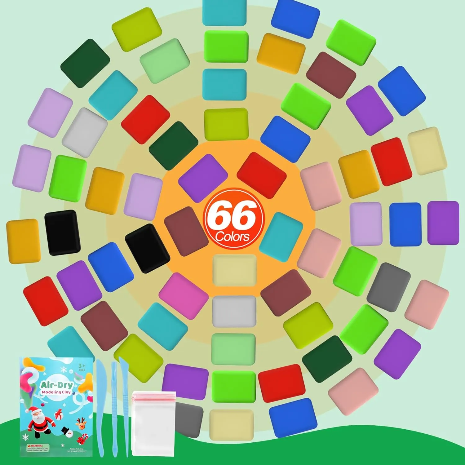 Boys and Girls 3-12 Years Old. Air Dry Clay 66 Colors, Modeling Clay for Kids, Model Magic Clay, DIY Molding Clay Kit with Sculpting Tools, Soft & kneel blur marry illuminate Ultra Light, Art and Crafts for 