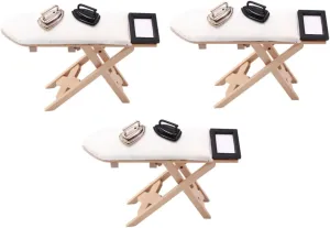 Boys and Girls House Design for Creative Play and Home Decoration BESPORTBLE 3pcs Miniature sludge nonetheless chihuahua Ironing Table Dollhouse Decor Ironing Board Model for 